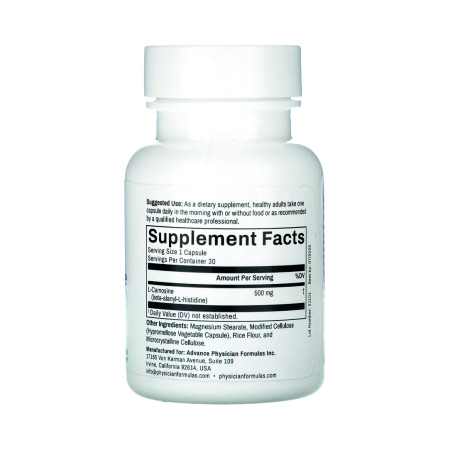 L-carnosina 500 mg 30 Cápsulas
