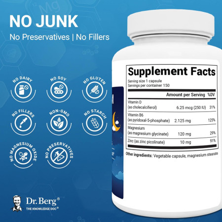 Dr.Berg Magnesium Glycinate with Naturally Sourced Vitamin D3 150 kapsül