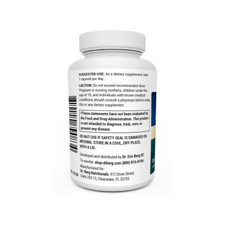 DR.BERG TUDCA – 250 mg of Tauroursodeoxycholic Acid – 30 Vegetable Capsules
