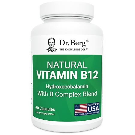 Dr.Berg Natural Vitamin B12 Hydroxocobalamin with B Complex 60 Kapsül