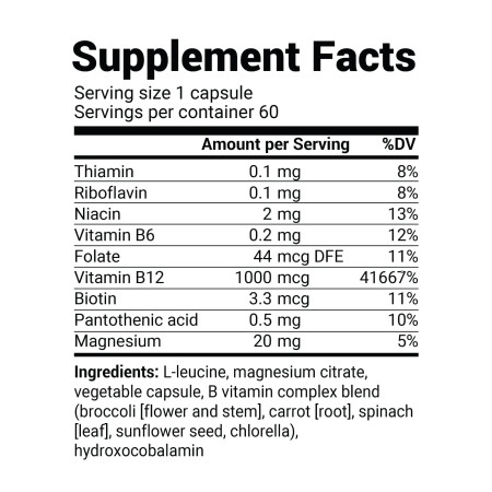 Dr.Berg Natural Vitamin B12 Hydroxocobalamin with B Complex 60 Kapsül