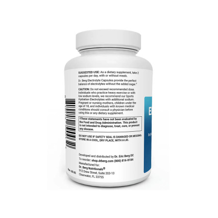 DR.BERG Electrolyte Capsules with Potassium and Magnesium – 160 Vegetable Capsules
