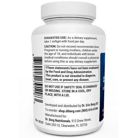DR.BERG Omega-3 Cod Liver Fish Oil DHA EPA 60 Softgels