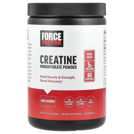 Force Factor Kreatin Monohidrat Tozu Aromasız, 300 g (10,6 oz)