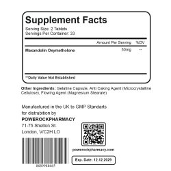 Powerock Maxandolin Oxymetholone 50mg 100 Tablet 