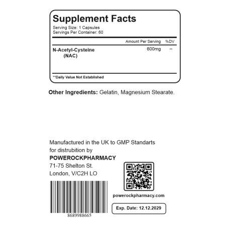 POWEROCK NAC 600MG 100 CAPS
