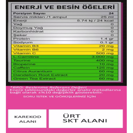 Zeus Nutrition L-carnitine 3000 24x25ml Adet Yağ Yakıcı