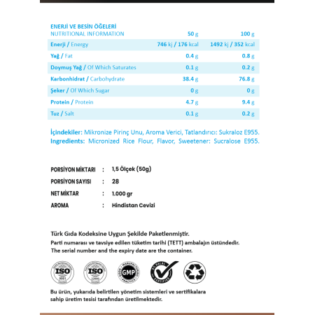 TİTAN PREMIUM CREAM OF RICE 1000G