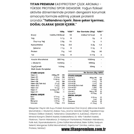 Titan Premium Easy Protein 34g x 12 Adet